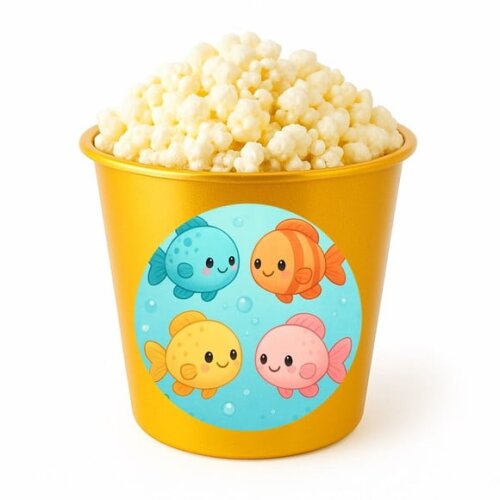 Balde de Pipoca Personalizado Infantil Peixinhos Baby