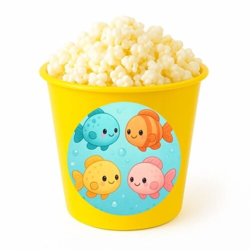 Balde de Pipoca Personalizado Infantil Peixinhos Baby