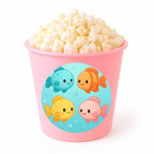 Balde de Pipoca Personalizado Infantil Peixinhos Baby