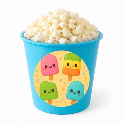 Balde de Pipoca Personalizado Infantil Picolés