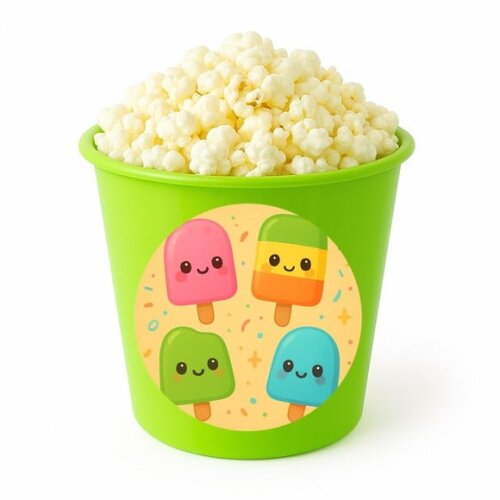 Balde de Pipoca Personalizado Infantil Picolés