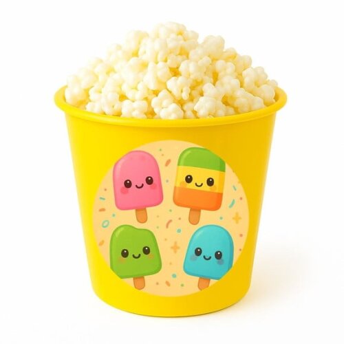 Balde de Pipoca Personalizado Infantil Picolés