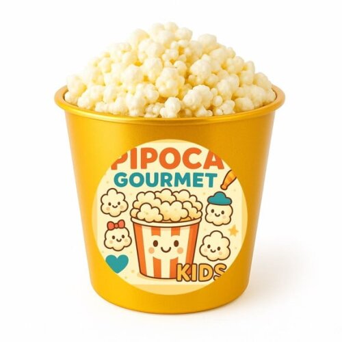 Balde de Pipoca Personalizado Infantil Pipoca Gourmet Kids