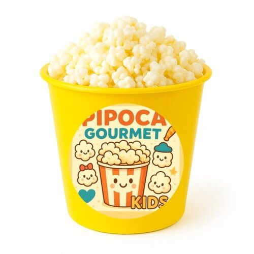 Balde de Pipoca Personalizado Infantil Pipoca Gourmet Kids