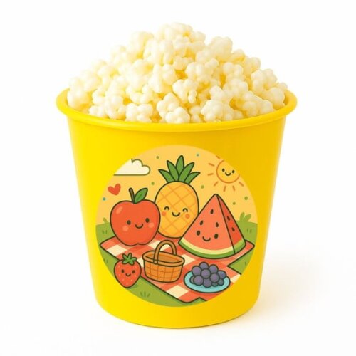 Balde de Pipoca Personalizado Infantil Piquenique das Frutas