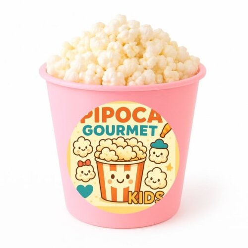 Balde de Pipoca Personalizado Infantil Pipoca Gourmet Kids