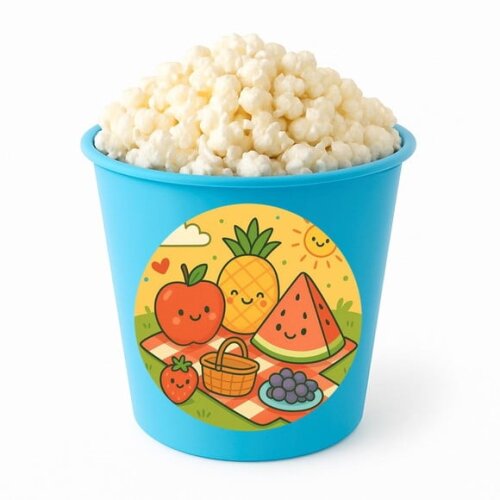 Balde de Pipoca Personalizado Infantil Piquenique das Frutas