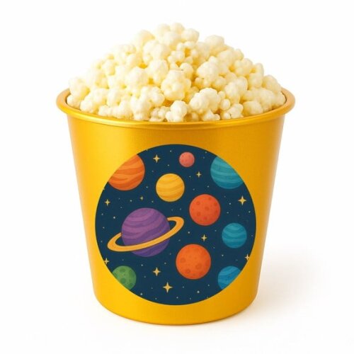 Balde de Pipoca Personalizado Infantil Planetas Coloridos