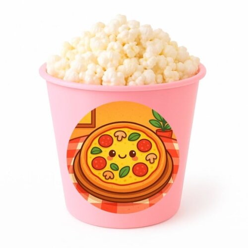 Balde de Pipoca Personalizado Infantil Pizza Divertida