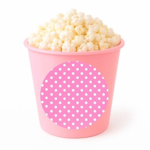 Balde de Pipoca Personalizado Infantil Poá Rosa Pink
