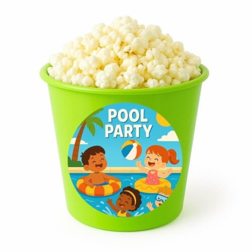 Balde de Pipoca Personalizado Infantil Pool Party