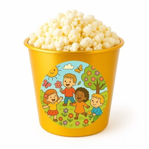 Balde de Pipoca Personalizado Infantil Primavera Divertida