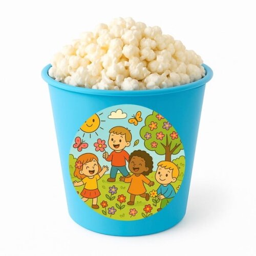 Balde de Pipoca Personalizado Infantil Primavera Divertida