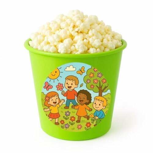 Balde de Pipoca Personalizado Infantil Primavera Divertida