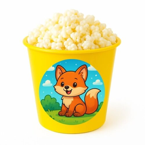 Balde de Pipoca Personalizado Infantil Raposinha