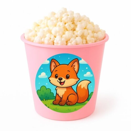 Balde de Pipoca Personalizado Infantil Raposinha