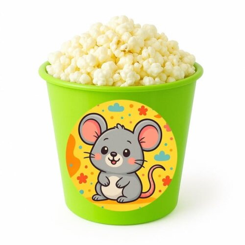 Balde de Pipoca Personalizado Infantil Ratinho Fofo