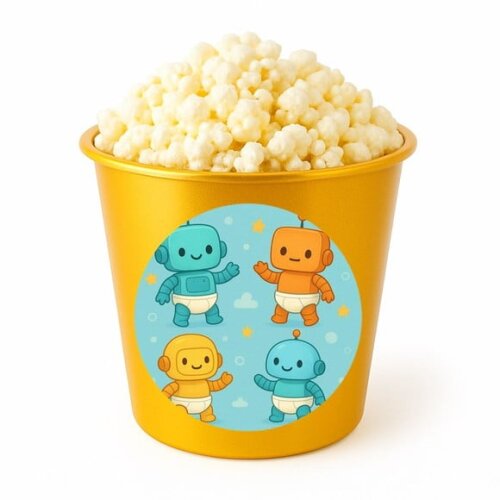 Balde de Pipoca Personalizado Infantil Robôs Baby