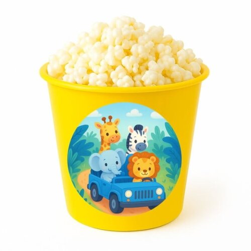 Balde de Pipoca Personalizado Infantil Safari Azul