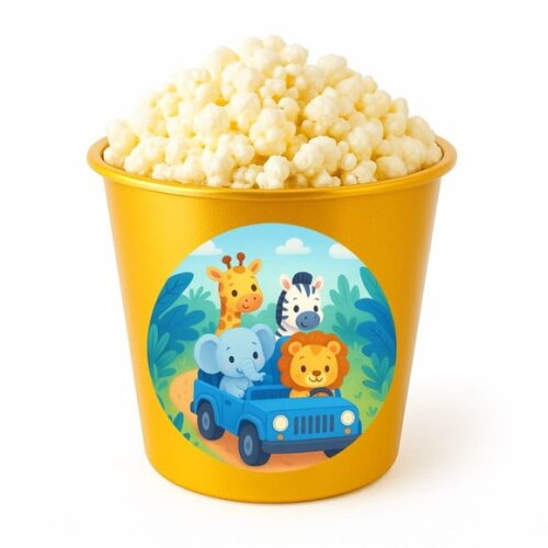 Balde de Pipoca Personalizado Infantil Safari Azul
