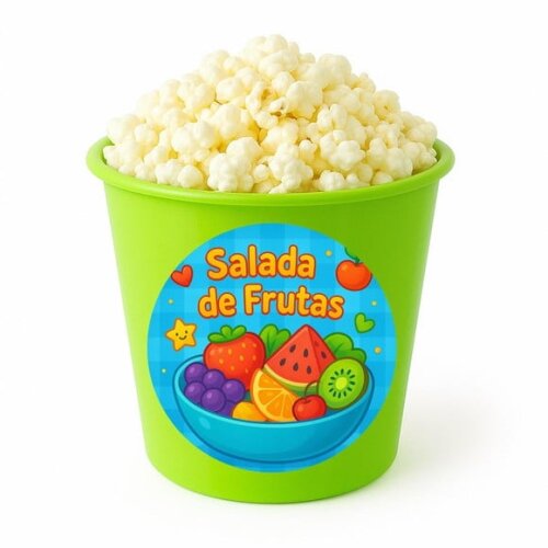 Balde de Pipoca Personalizado Infantil Salada de Frutas