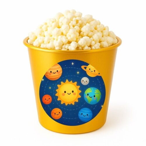 Balde de Pipoca Personalizado Infantil Sistema Solar