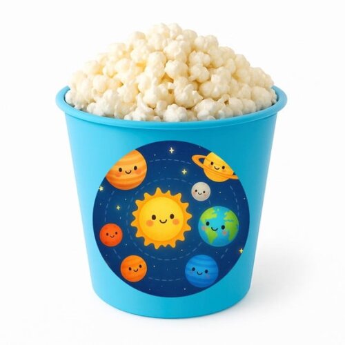Balde de Pipoca Personalizado Infantil Sistema Solar