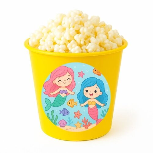 Balde de Pipoca Personalizado Infantil Sereias