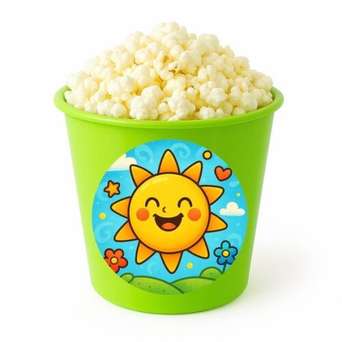 Balde de Pipoca Personalizado Infantil Sol Sorridente