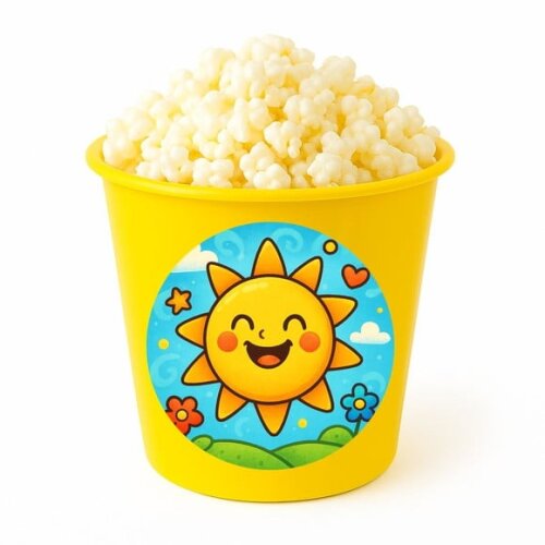 Balde de Pipoca Personalizado Infantil Sol Sorridente