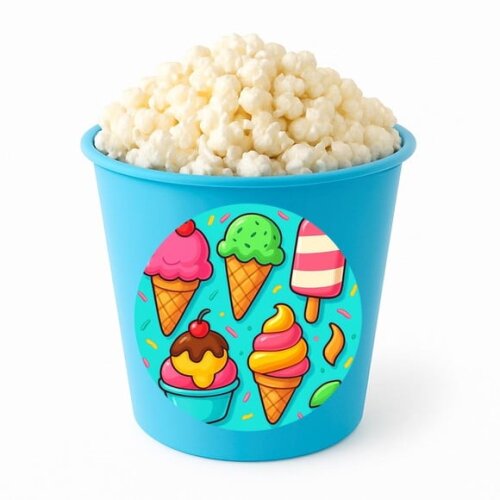 Balde de Pipoca Personalizado Infantil Sorvetes