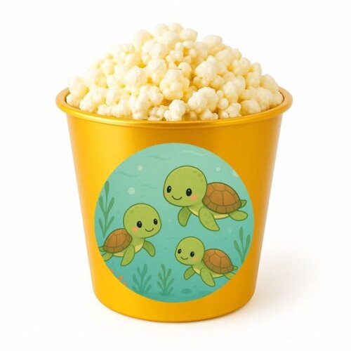 Balde de Pipoca Personalizado Infantil Tartaruguinhas