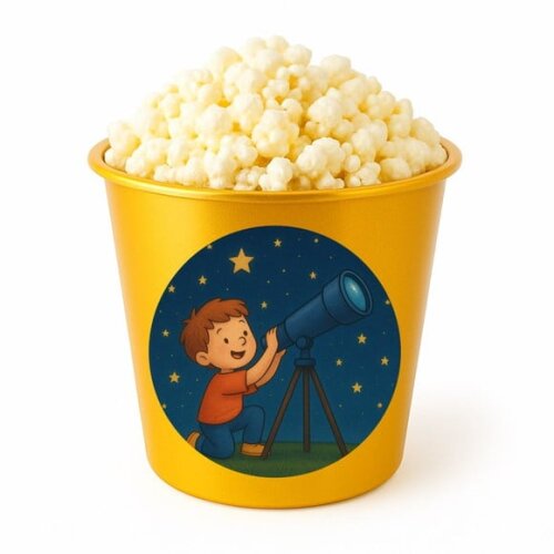 Balde de Pipoca Personalizado Infantil Telescópio Kids