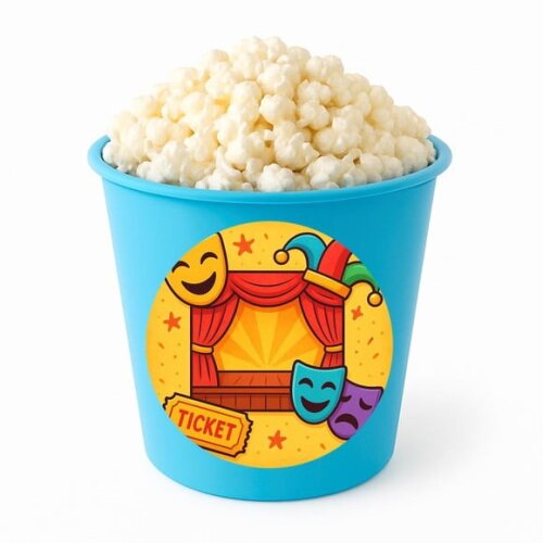 Balde de Pipoca Personalizado Infantil Teatro Infantil