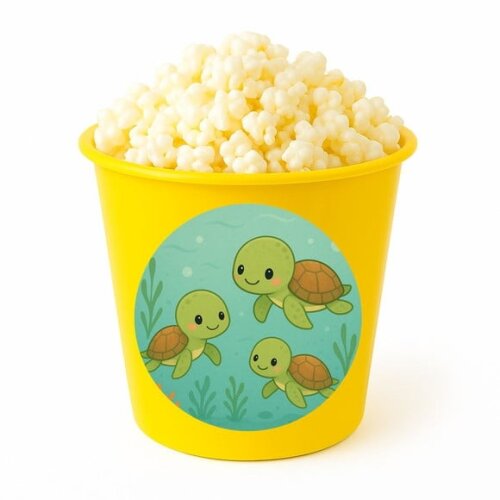 Balde de Pipoca Personalizado Infantil Tartaruguinhas