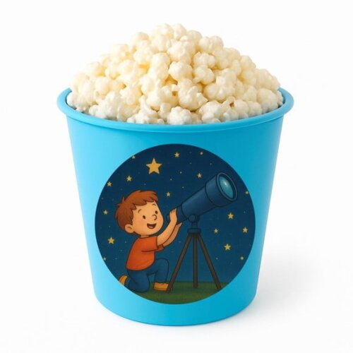 Balde de Pipoca Personalizado Infantil Telescópio Kids