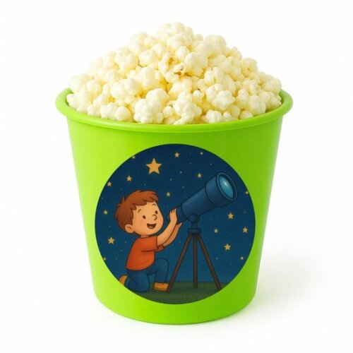 Balde de Pipoca Personalizado Infantil Telescópio Kids