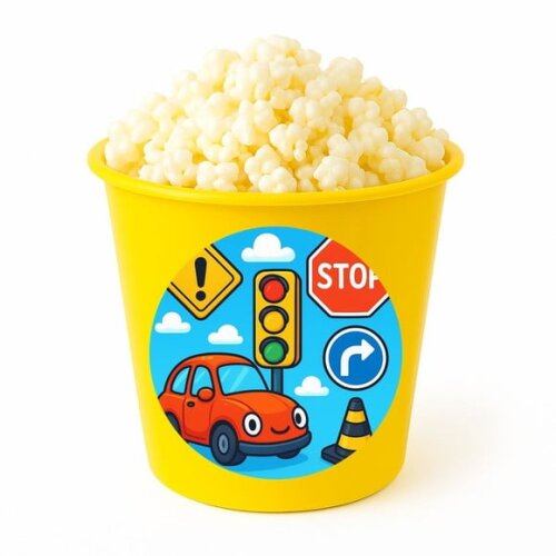 Balde de Pipoca Personalizado Infantil Trânsito
