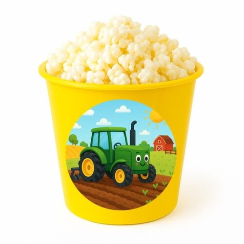 Balde de Pipoca Personalizado Infantil Trator