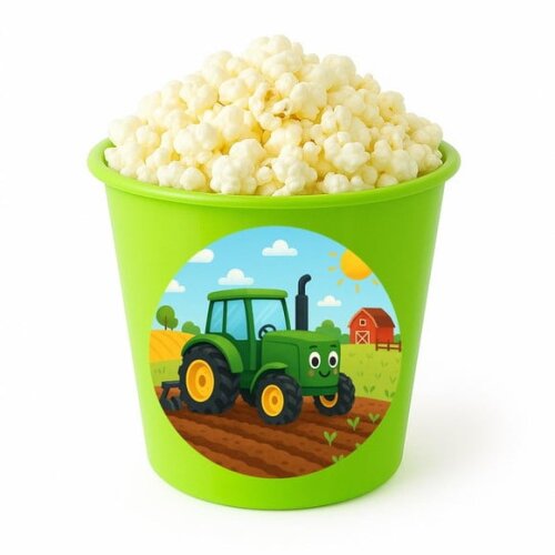 Balde de Pipoca Personalizado Infantil Trator
