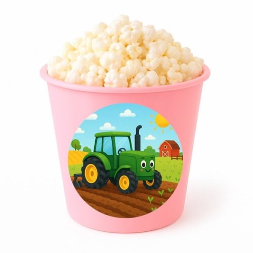 Balde de Pipoca Personalizado Infantil Trator