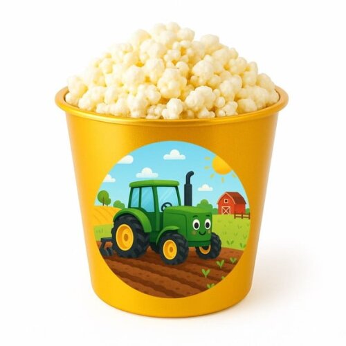Balde de Pipoca Personalizado Infantil Trator