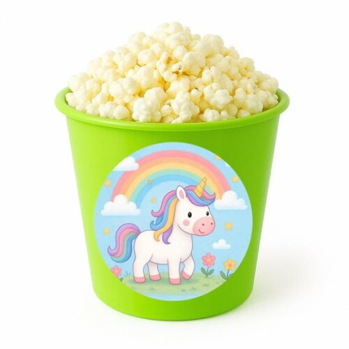 Balde de Pipoca Personalizado Infantil Unicórnio