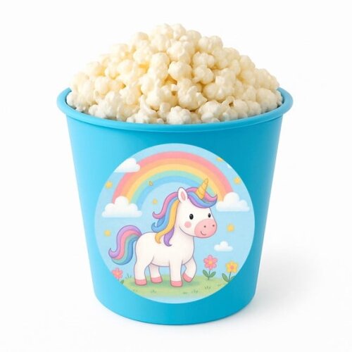 Balde de Pipoca Personalizado Infantil Unicórnio