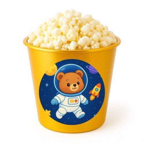 Balde de Pipoca Personalizado Infantil Ursinho Astronauta