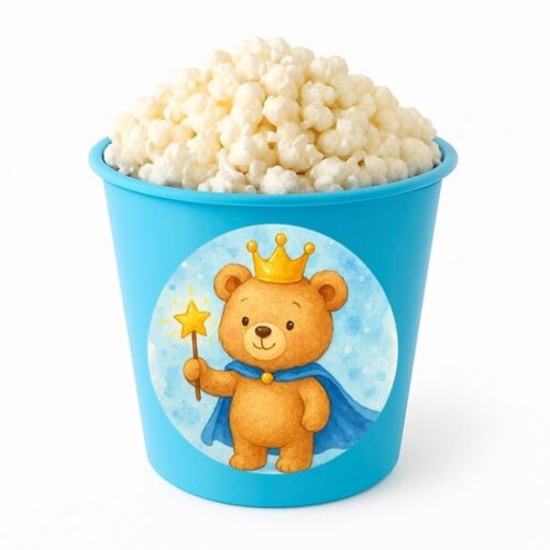 Balde de Pipoca Personalizado Infantil Ursinho Príncipe