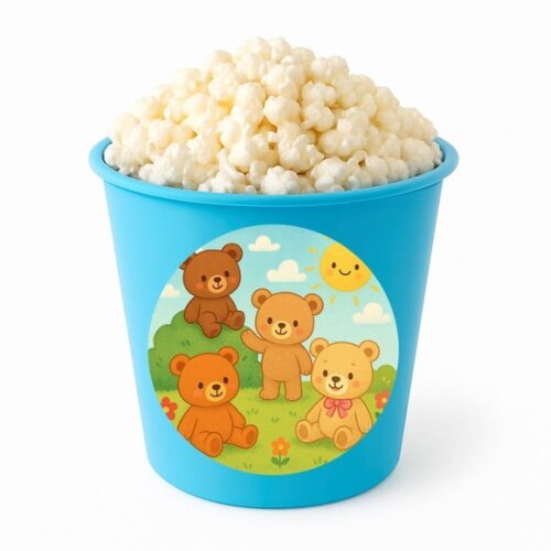 Balde de Pipoca Personalizado Infantil Ursinhos