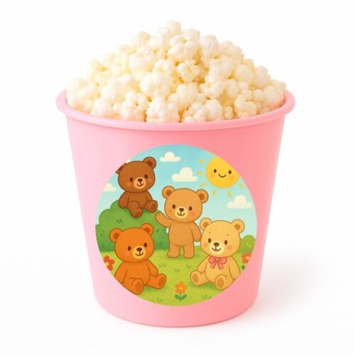 Balde de Pipoca Personalizado Infantil Ursinhos