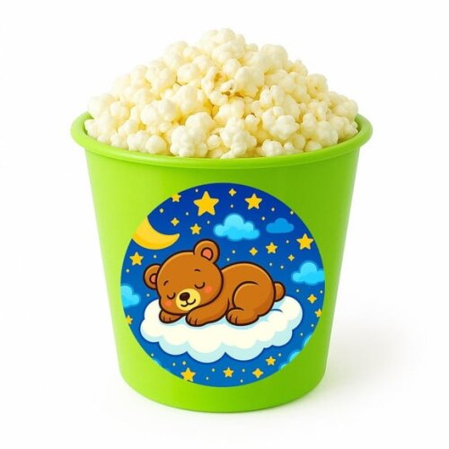 Balde de Pipoca Personalizado Infantil Ursinho Soninho