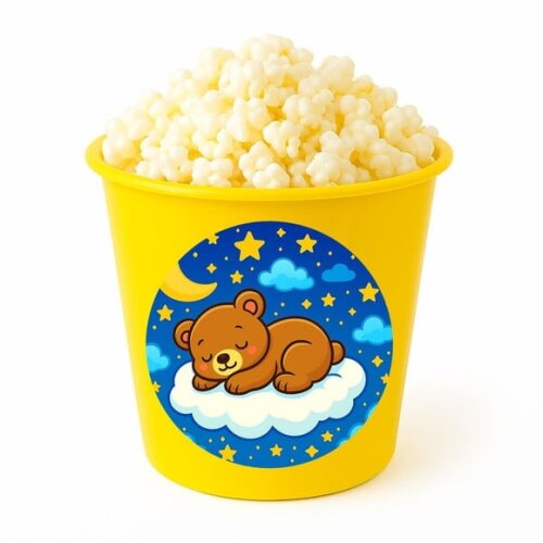 Balde de Pipoca Personalizado Infantil Ursinho Soninho